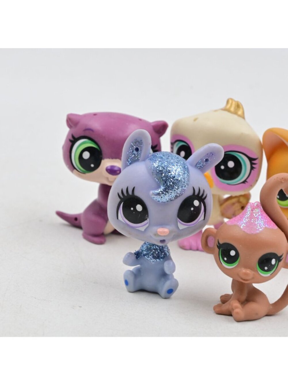 LPS Littlest Pet Shop Toy Lot Of 5 Animals Glitter Paint Splash Monkey Cat Bird - Picture 2 of 10